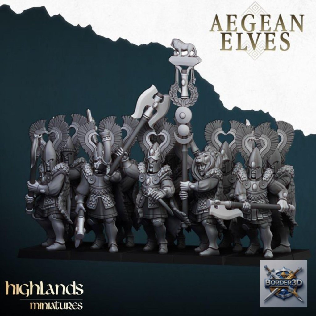 Nemean Lions Unit Miniature | highlands miniatures | 32mm Mythic Beast TTRPG Fantasy Army Resin - Border3d