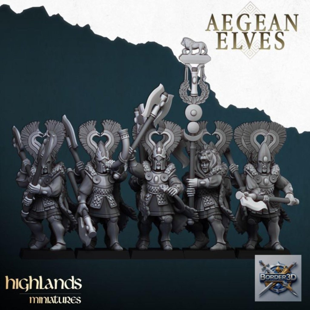 Nemean Lions Unit Miniature | highlands miniatures | 32mm Mythic Beast TTRPG Fantasy Army Resin - Border3d