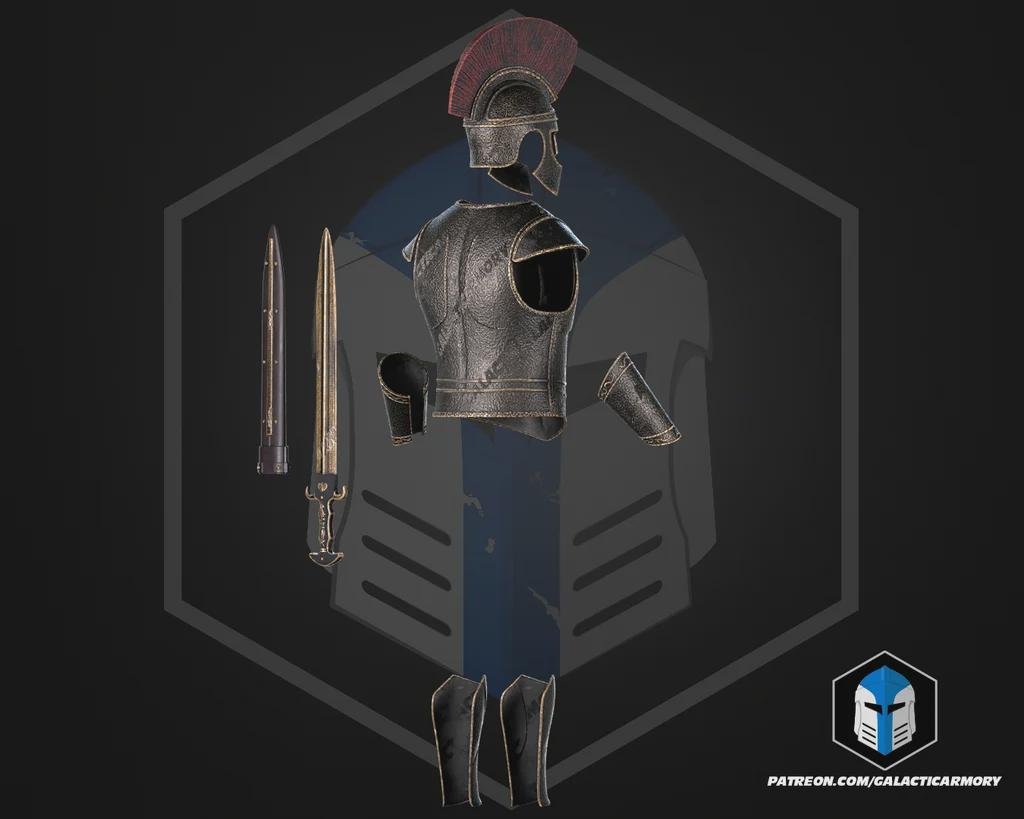 Odysseus Greek Warrior Armor Set | Wearable PLA Cosplay Helmet, Prop(Raw Print) - Border3d