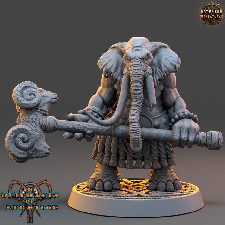 Plaaka Headgear — Loxodon Elephant Warrior Miniature 32mm - Border3d
