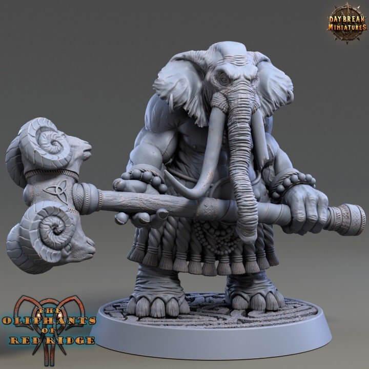 Plaaka Headgear Miniature | Loxodon Elephant Warrior 3D Print (32mm) - Border3d