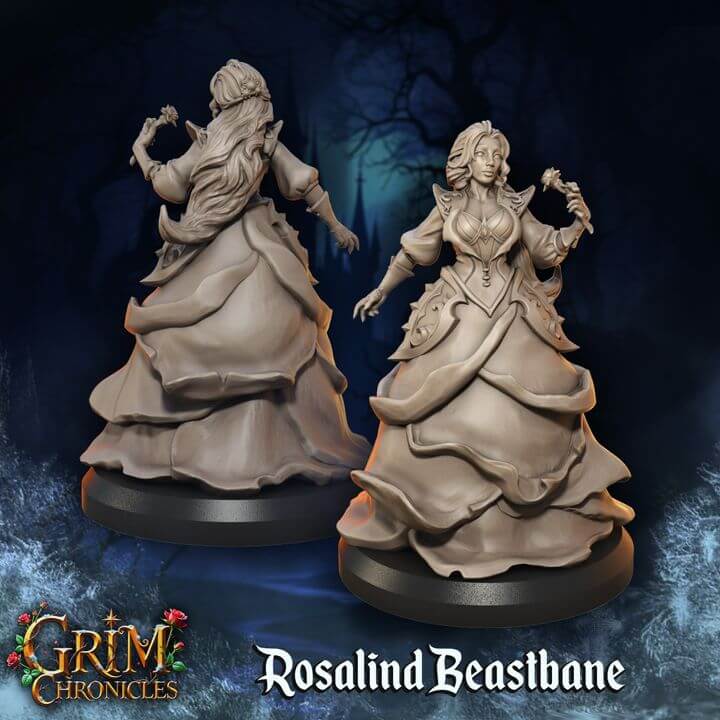 "Rosalind Beastbane Grim Chronicles huntress character side angle Border3D LLC"