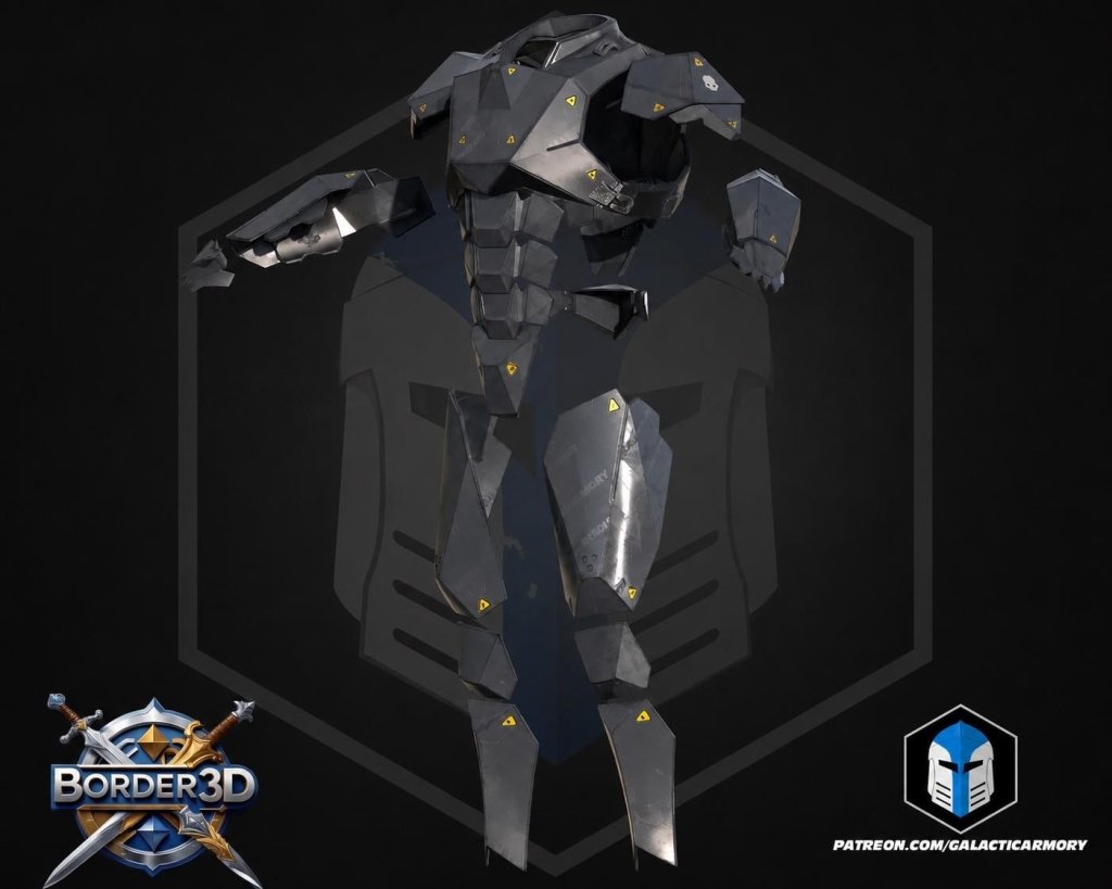 Sci-Fi Tactical 3D Printed Cosplay Armor Set | Galactic Armory Null Cipher Body Kit - Border3d