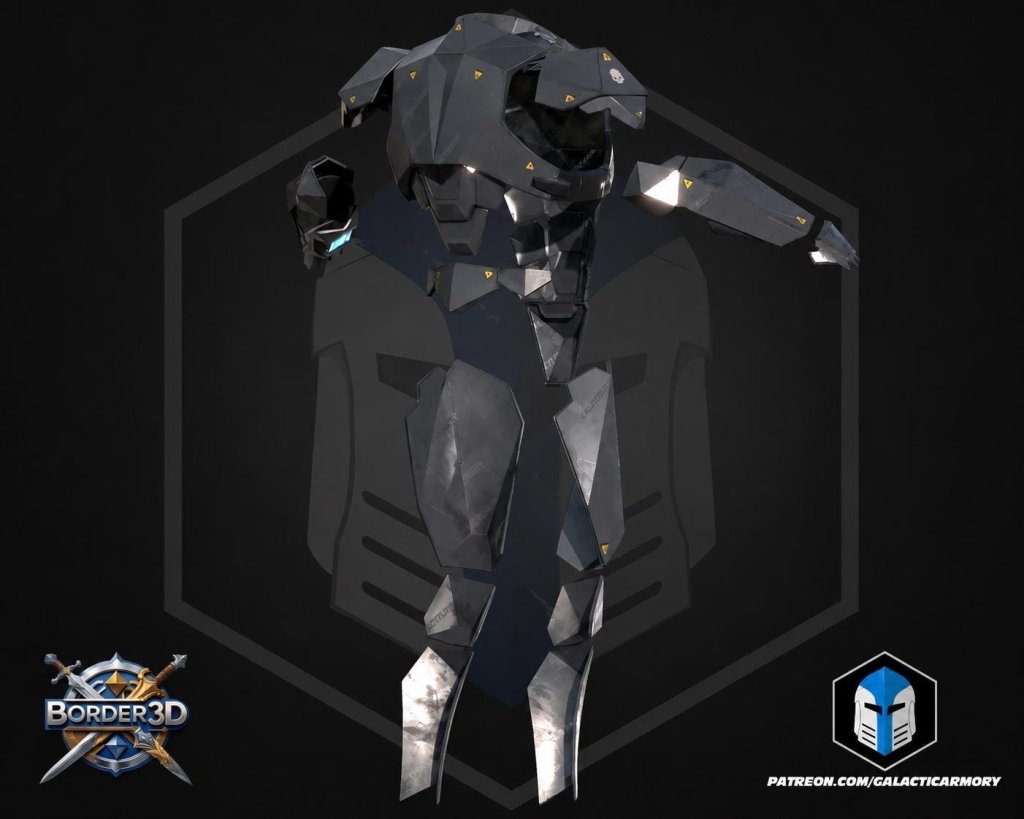 Sci-Fi Tactical 3D Printed Cosplay Armor Set | Galactic Armory Null Cipher Body Kit - Border3d