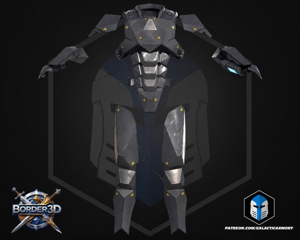 Sci-Fi Tactical 3D Printed Cosplay Armor Set | Galactic Armory Null Cipher Body Kit - Border3d