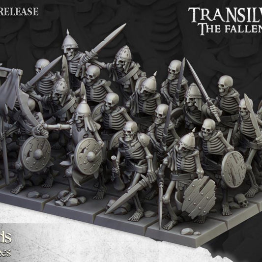 Skeleton Warriors Swords 3D Miniature | Highlands Miniatures | 32mm Resin DnD Undead RPG - Border3d