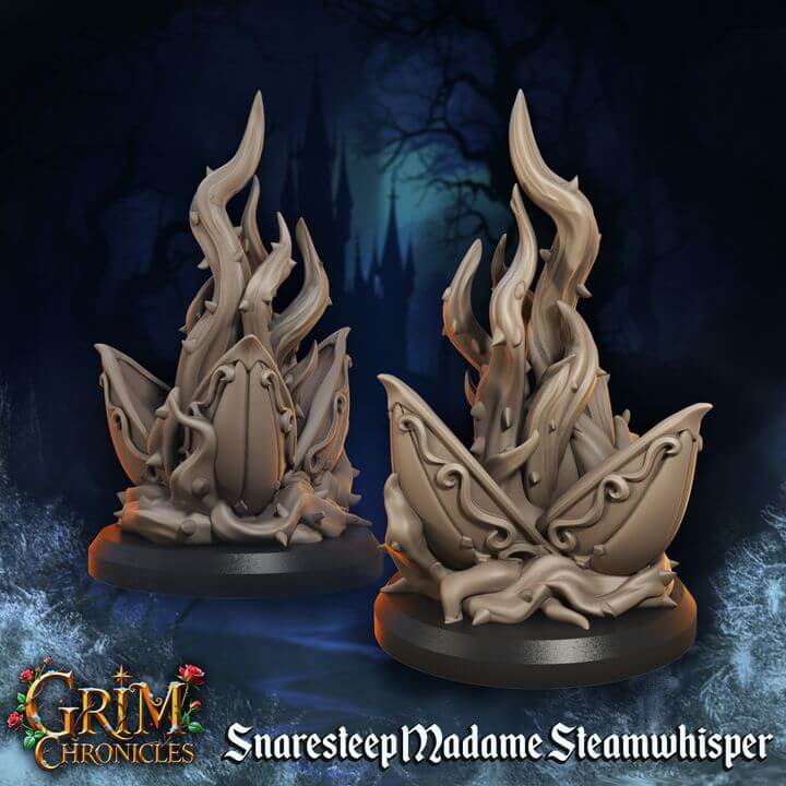 "Snaresteep Madame Steamwhisper Grim Chronicles steampunk character side angle Border3D LLC"