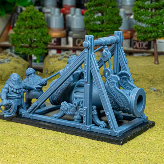 Sons of Marduk Cannon Miniature | Chaos Dwarf War Machine Artillery 28mm 32mm 3D Printed DnD RPG Wargaming | Highlands Minis - Border3d