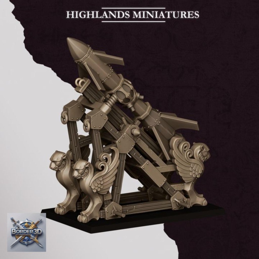 Sons of Marduk Mortar and Rocket War Machine | 32mm Resin | 3D Printed Unpainted Highlands - Border3d