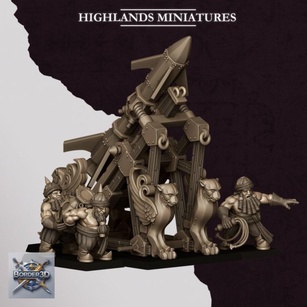 Sons of Marduk Mortar and Rocket War Machine | 32mm Resin | 3D Printed Unpainted Highlands - Border3d