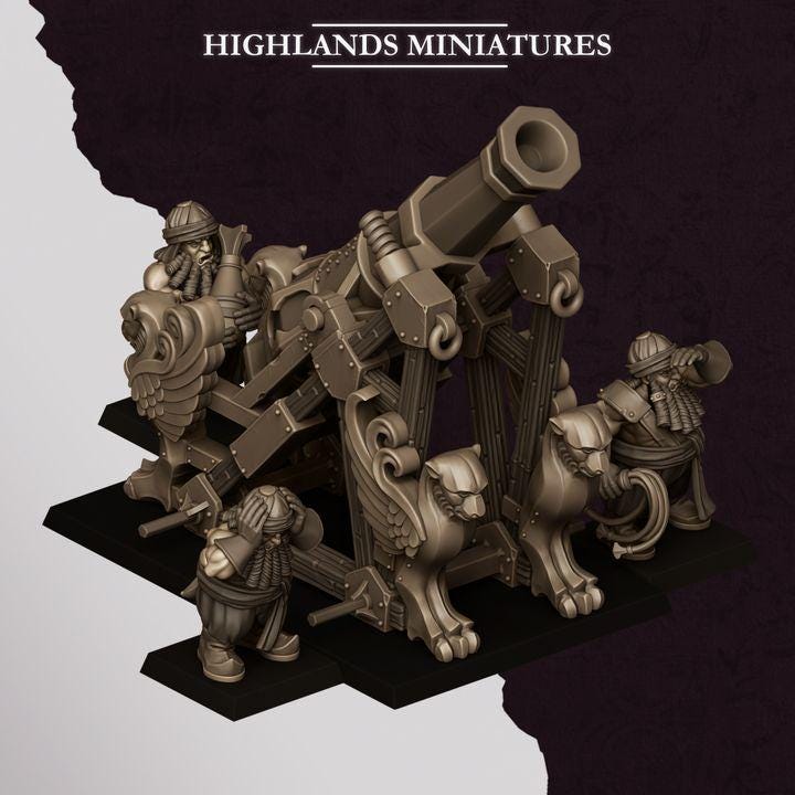 Sons of Marduk Mortar & Rocket Launcher Set | Chaos Dwarf Artillery War Machines 28mm 32mm 3D Printed DnD RPG | Highlands - Border3d
