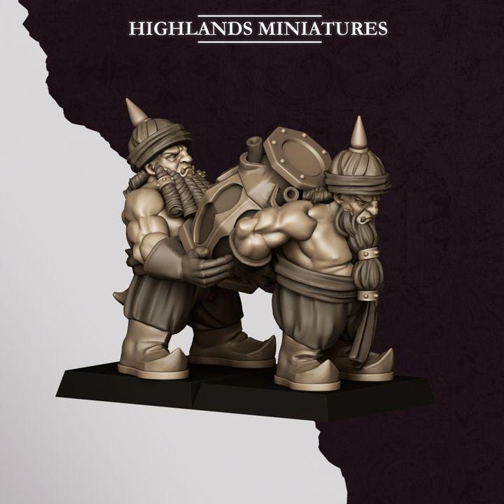 Sons of Marduk Mortar & Rocket Launcher Set | Chaos Dwarf Artillery War Machines 28mm 32mm 3D Printed DnD RPG | Highlands - Border3d