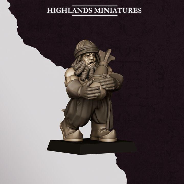 Sons of Marduk Mortar & Rocket Launcher Set | Chaos Dwarf Artillery War Machines 28mm 32mm 3D Printed DnD RPG | Highlands - Border3d