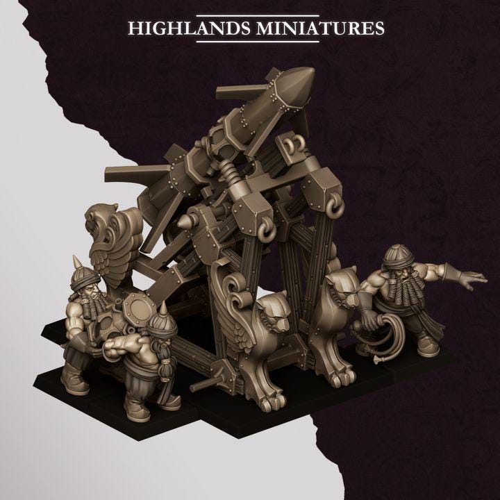 Sons of Marduk Mortar & Rocket Launcher Set | Chaos Dwarf Artillery War Machines 28mm 32mm 3D Printed DnD RPG | Highlands - Border3d