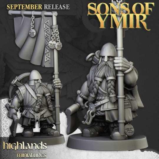 Sons of Ymir Dwarf Crossbowmen Miniature | 32mm Resin DnD RPG Wargame Unit - Border3d