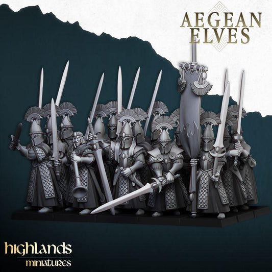 Swords of Messara 3D Miniature | Highlands Miniatures | 32mm Resin DnD Fantasy Wargaming RPG - Border3d