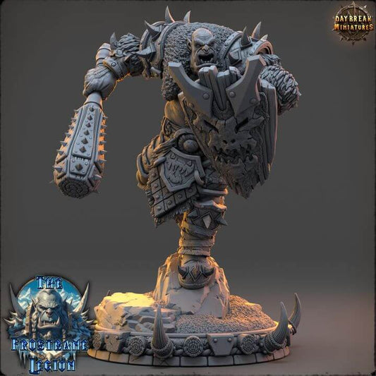 Throggar Wolfbane Frostbane Legion miniature figure showcasing detailed armor and shield.