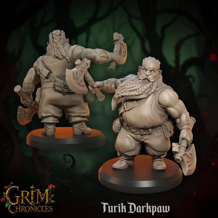 Turik Darkpaw Grim Chronicles miniature figurine from Grimdark fantasy series