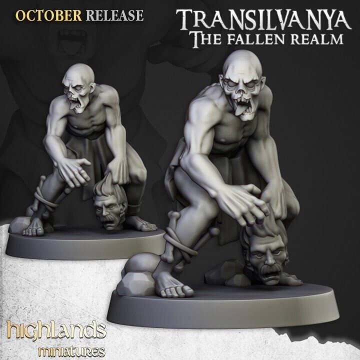 Undead Ghouls Miniature Set | 32mm Horror DnD RPG Figures, Dark Fantasy Wargame Unit - Border3d