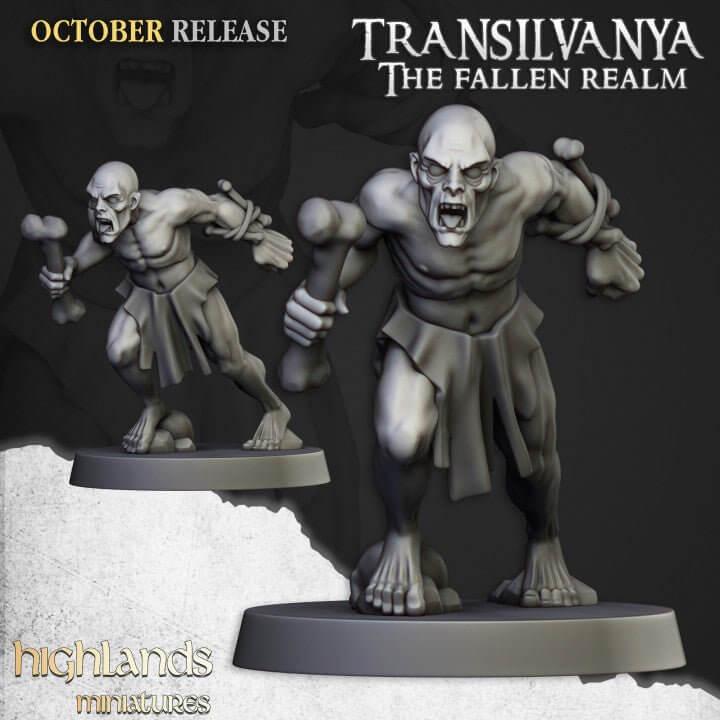 Undead Ghouls Miniature Set | 32mm Horror DnD RPG Figures, Dark Fantasy Wargame Unit - Border3d