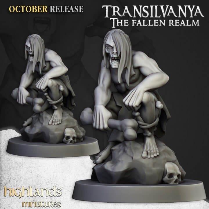 Undead Ghouls Miniature Set | 32mm Horror DnD RPG Figures, Dark Fantasy Wargame Unit - Border3d