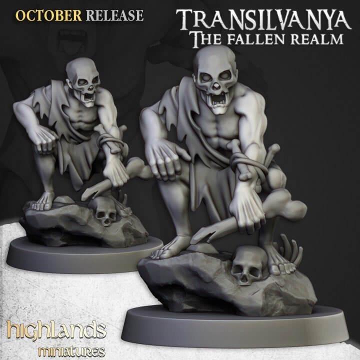 Undead Ghouls Miniature Set | 32mm Horror DnD RPG Figures, Dark Fantasy Wargame Unit - Border3d