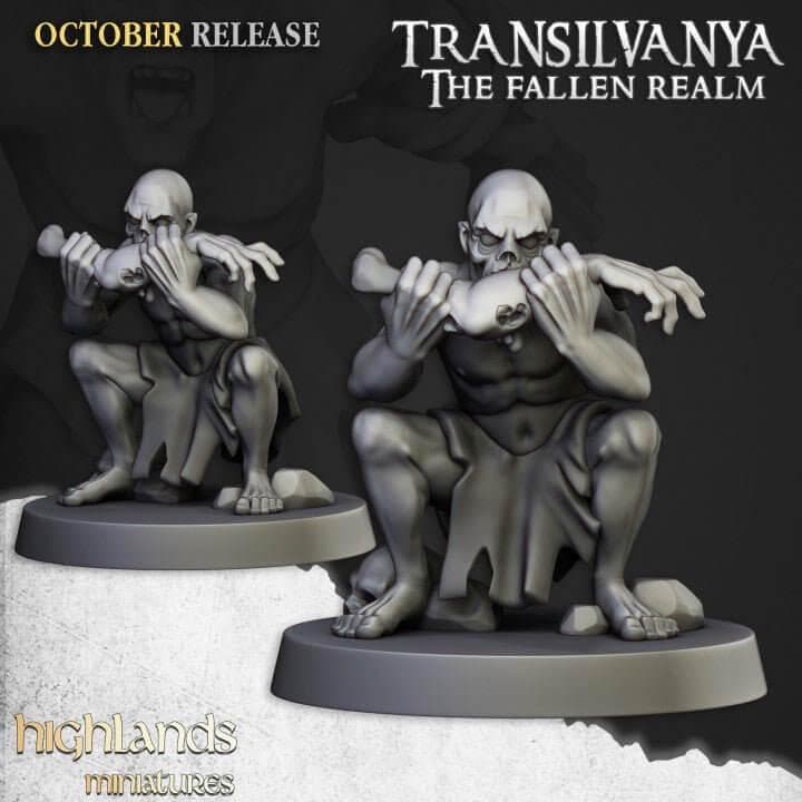 Undead Ghouls Miniature Set | 32mm Horror DnD RPG Figures, Dark Fantasy Wargame Unit - Border3d