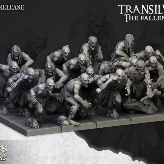 Undead Ghouls Miniature Set | 32mm Horror DnD RPG Figures, Dark Fantasy Wargame Unit - Border3d