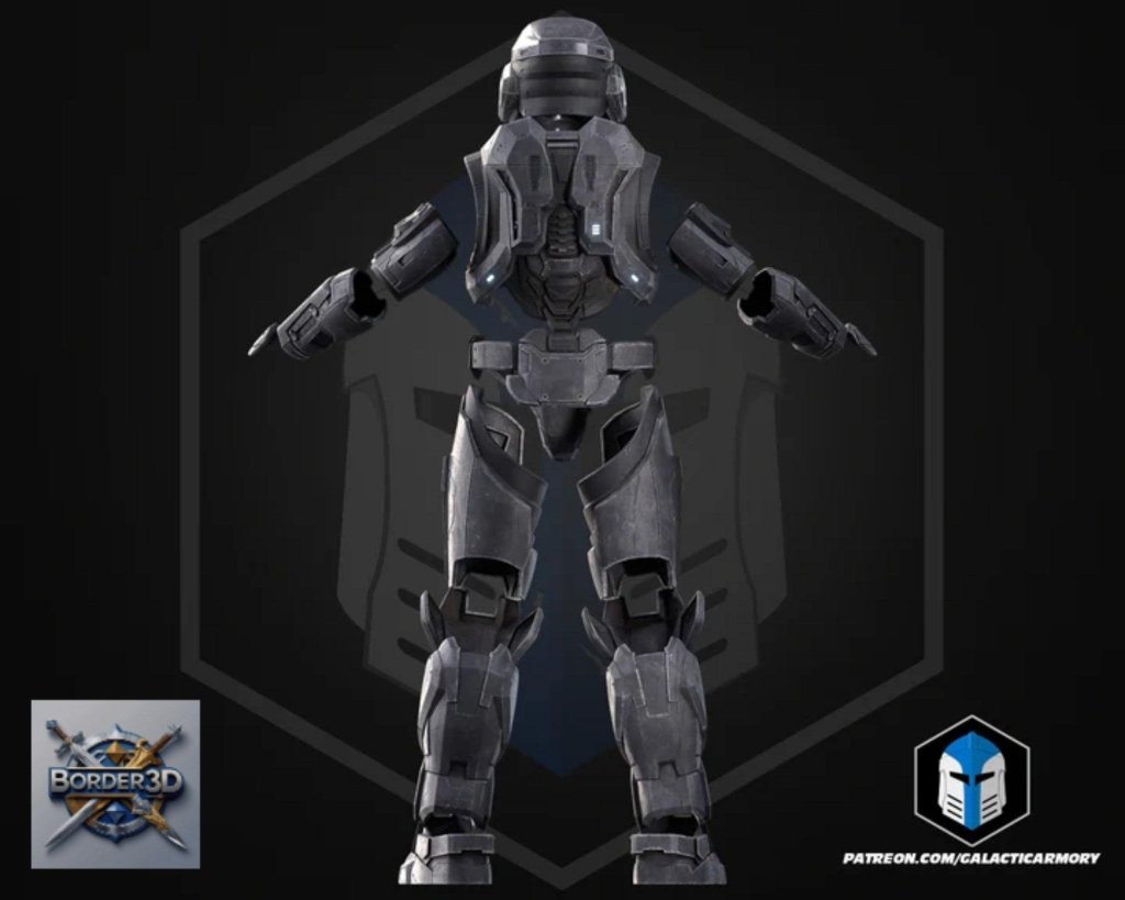 Wearable 3D Printed Lone Wolf Super Soldier Armor Set | Galactic Armory Cosplay PLA Raw - Border3d
