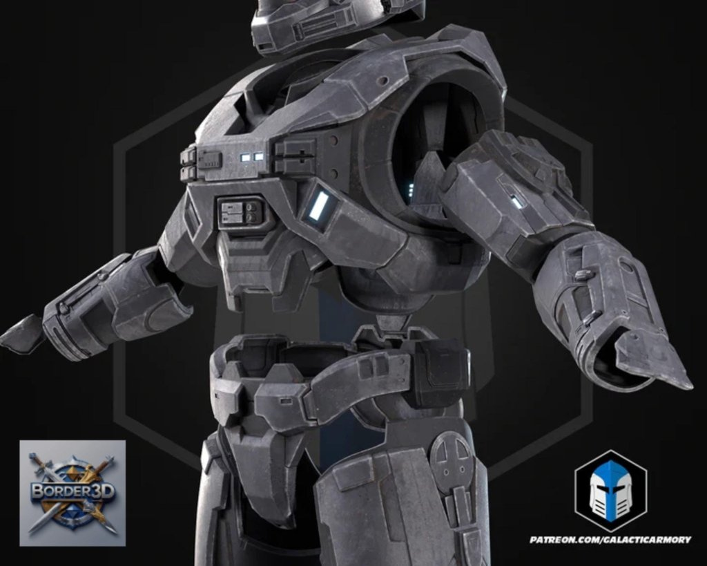 Wearable 3D Printed Lone Wolf Super Soldier Armor Set | Galactic Armory Cosplay PLA Raw - Border3d