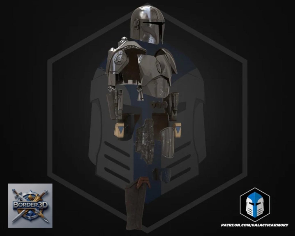 Wearable Bounty Hunter Armor Set | 3D Printed Cosplay Helmet, Body, Jetpack PLA+ Raw - Border3d