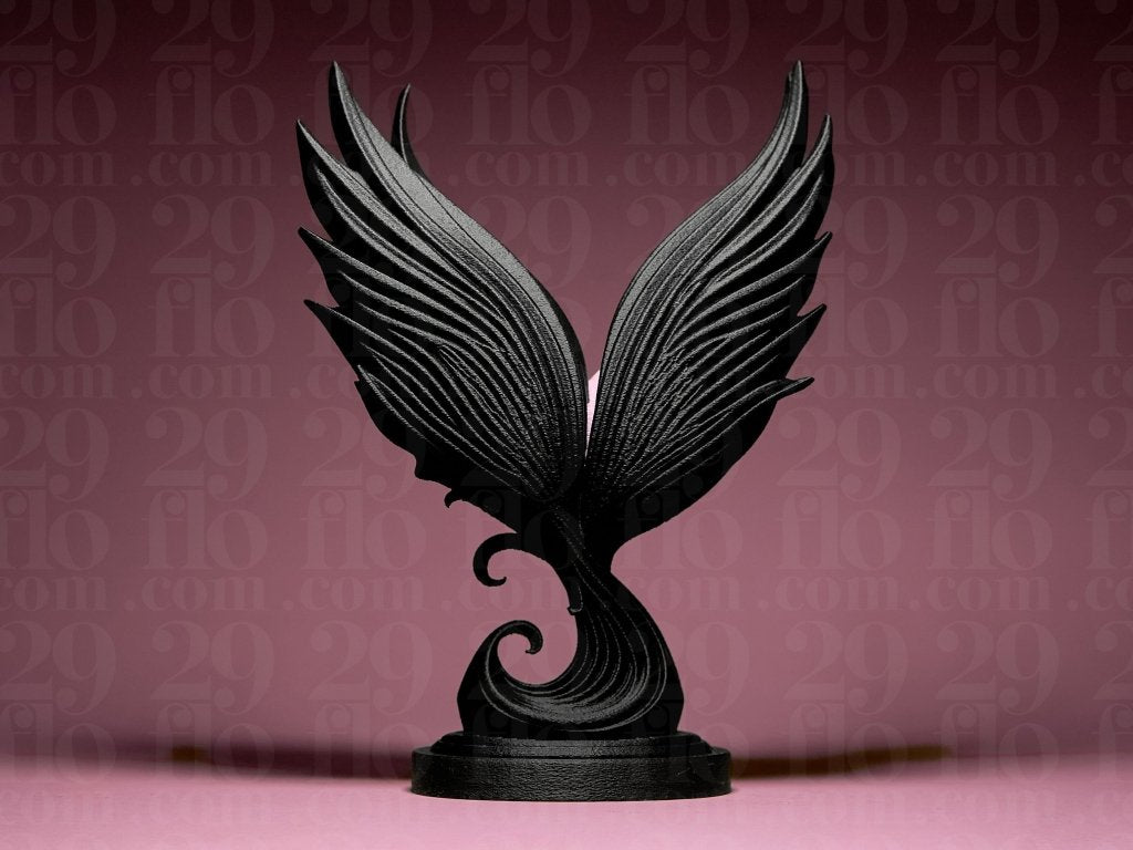 Winged Heart Sculpture – 3D Printed Romantic Home Decor Figurine - Border3d