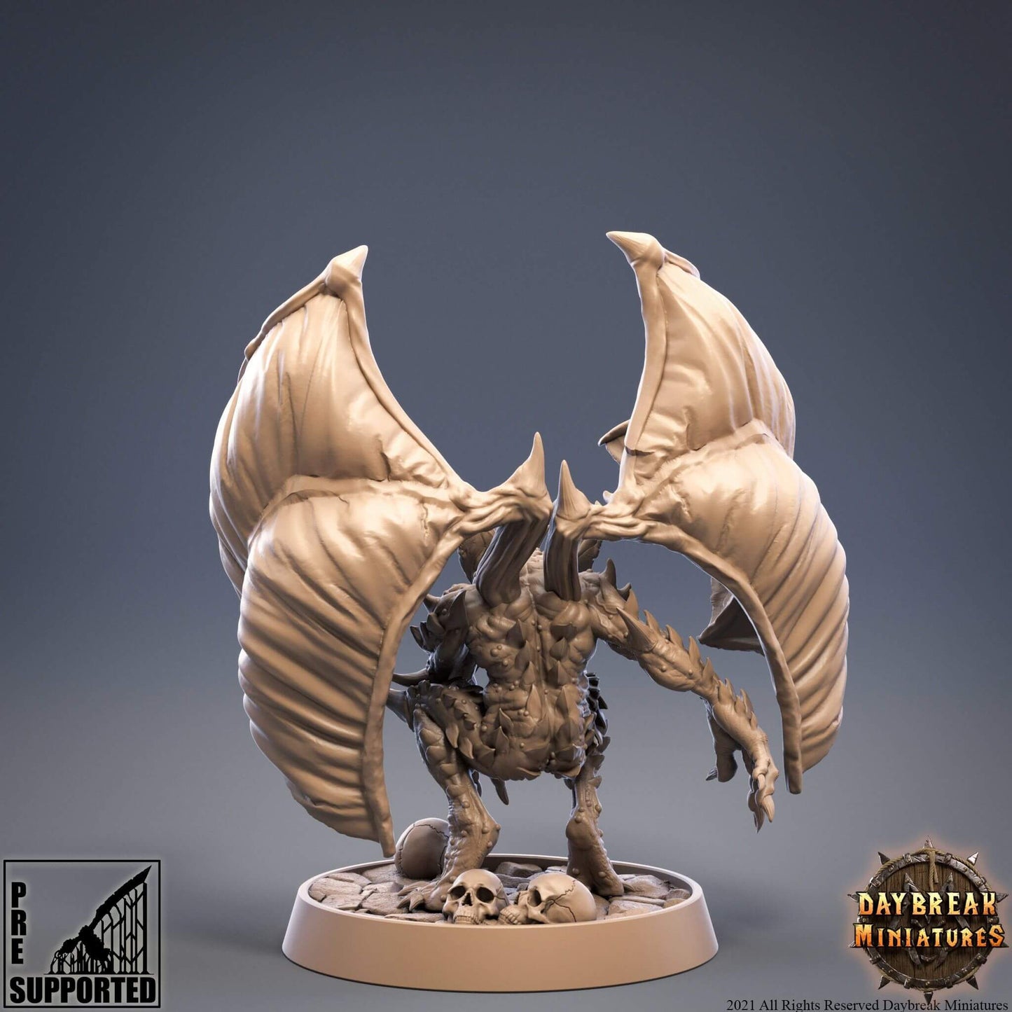 "Daybreak Miniatures Blood Wing Alpha vampire lord side angle Border3D LLC"