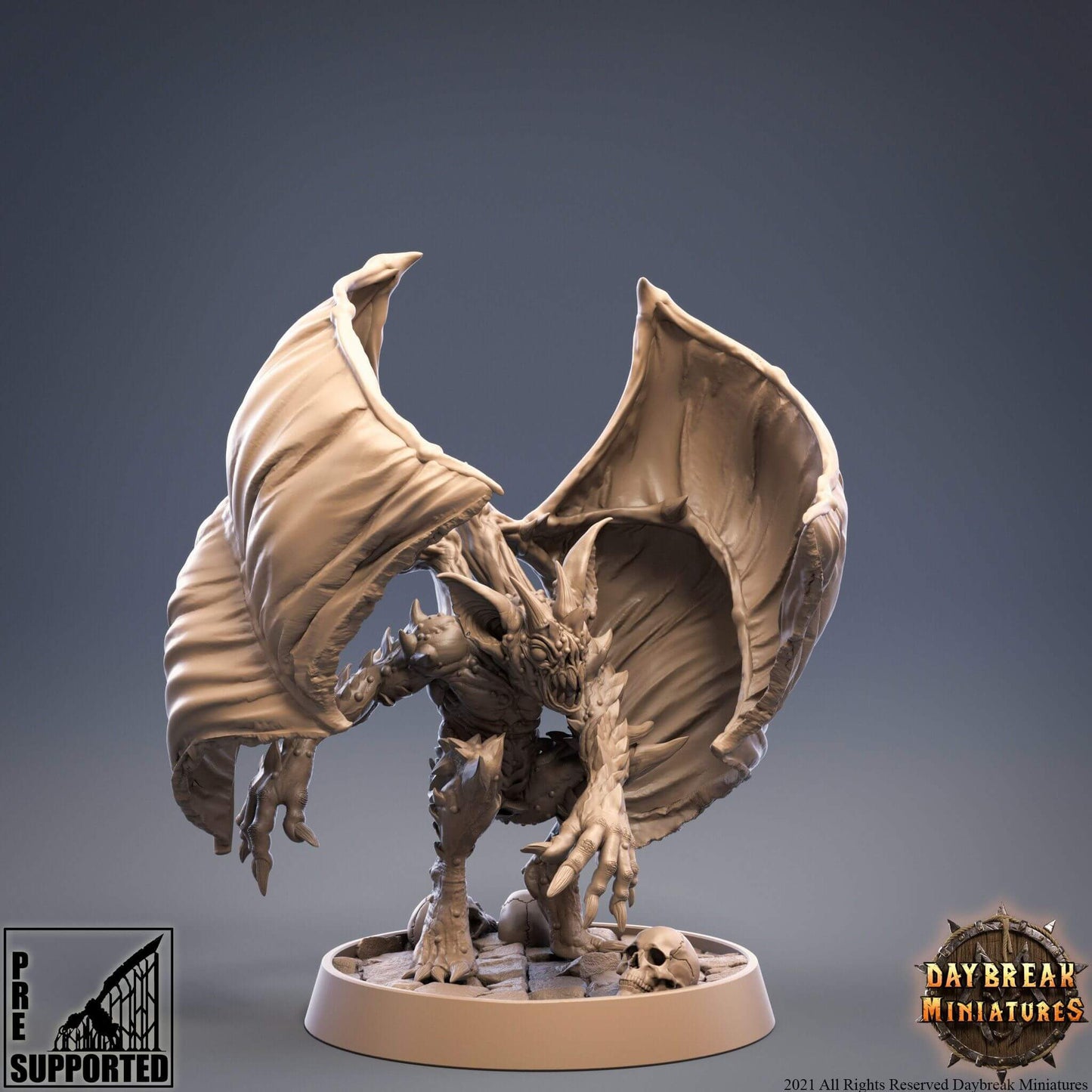 "Daybreak Miniatures Blood Wing Alpha resin miniature front view Border3D LLC"