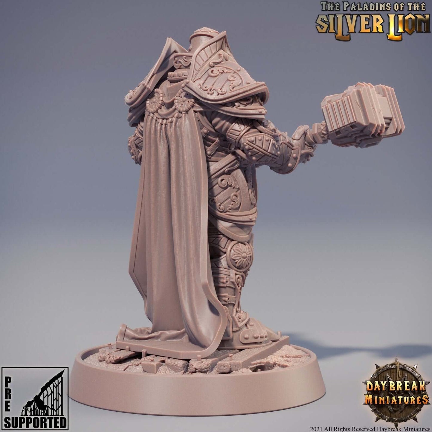 "Daybreak Miniatures Chlodvig Du Marteau Lourd massive warhammer detail close-up Border3D LLC"