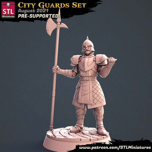 "City Guard A STL Miniatures Border3d resin miniature front view Border3D LLC"