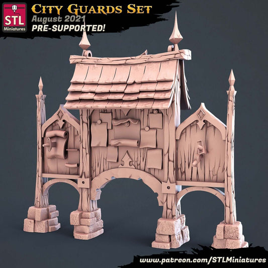 resin City Guards Board STL Miniatures Dreamitbuildit3d Border3d LLC — handcrafted by Border3D LLC