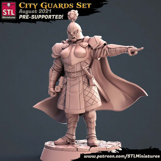 resin City Guards Commander STL Miniatures Dreamitbuildit3d Border3d LLC — handcrafted by Border3D LLC