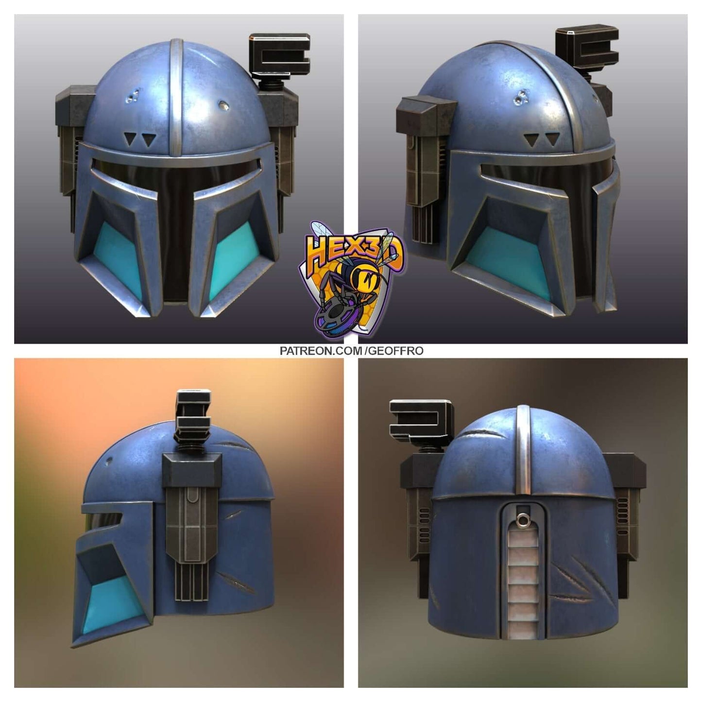 "Cosplay Helmet Unisex 2 Cosplay Commission Armor Prop Geoffro front view Border3D LLC