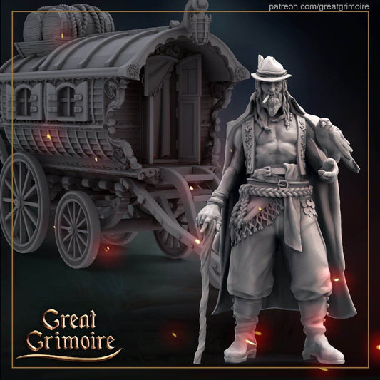 "Grim Miniatures Dale Great Grimoire Miniatures resin miniature front view Border3D LLC"