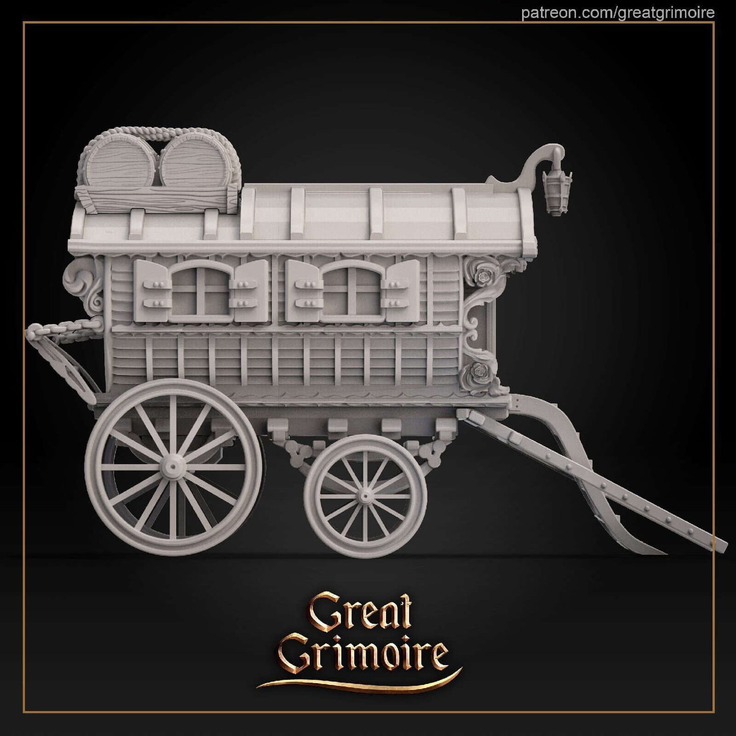 "Grim Miniatures Dale Great Grimoire Miniatures weathered gear detail close-up Border3D LLC"
