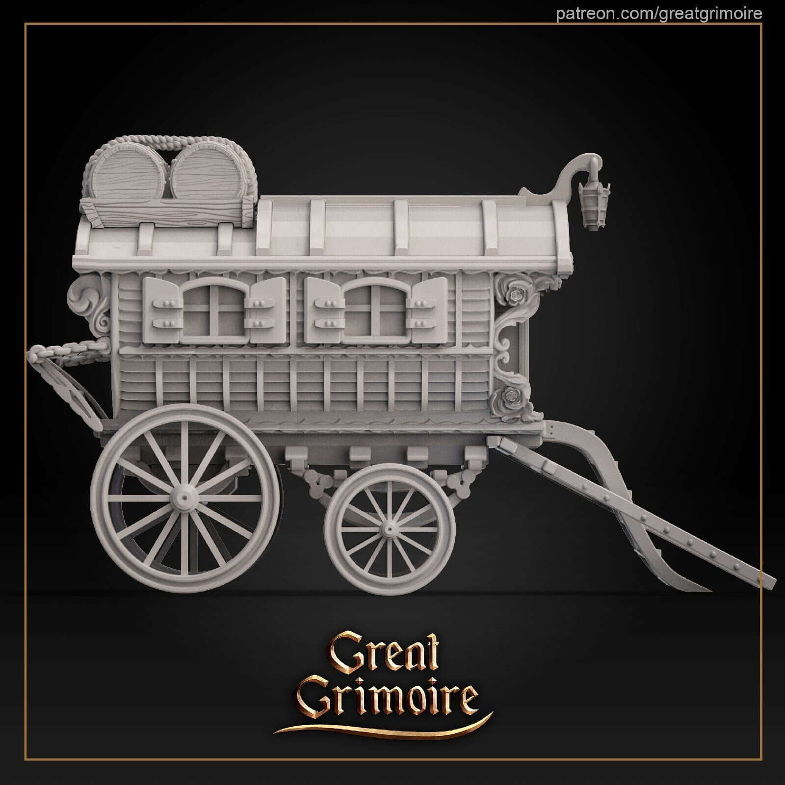 "Grim Miniatures Dale Great Grimoire Miniatures weathered gear detail close-up Border3D LLC"