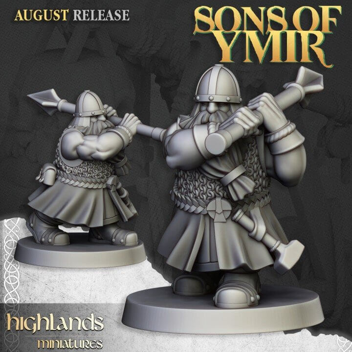 "Highlands Miniatures Dwarf Catapult Sons Of Ymir painted showcase example Border3D LLC"