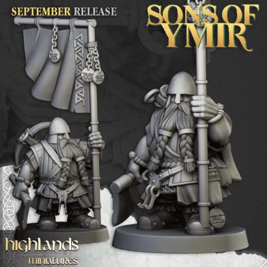 "Highlands Miniatures Dwarf Crossbowmen Sons Of Ymir scale comparison miniatures Border3D LLC"