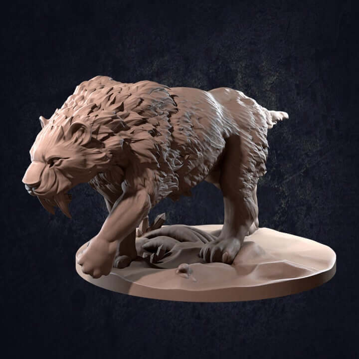 "Felidont And Sabertooththe Dragon Trappers Lodge miniatures back view Border3D LLC"