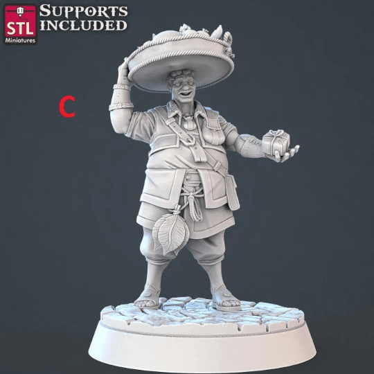 "Food Vendors Set STL Miniatures tabletop gaming terrain display Border3D LLC"
