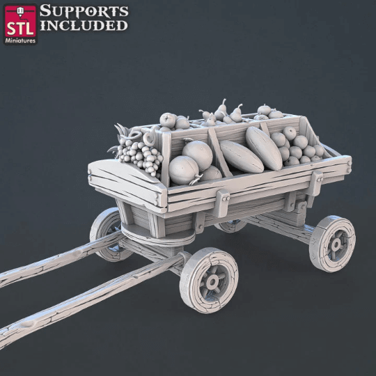 "Food Vendors Set STL Miniatures food displays showcase Border3D LLC"