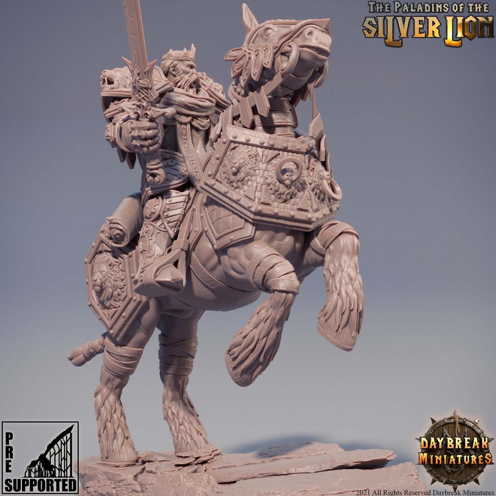 "Daybreak Miniatures Grand Petre Ferdinand Du Lion ornate vestments detail close-up Border3D LLC"