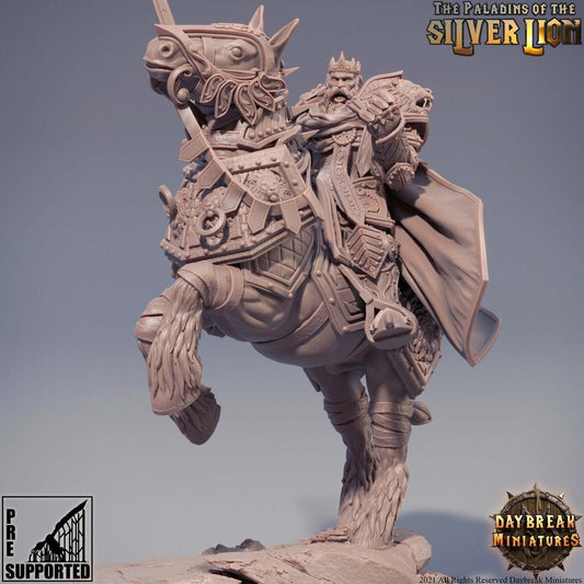 "Daybreak Miniatures Grand Petre Ferdinand Du Lion resin miniature front view Border3D LLC"