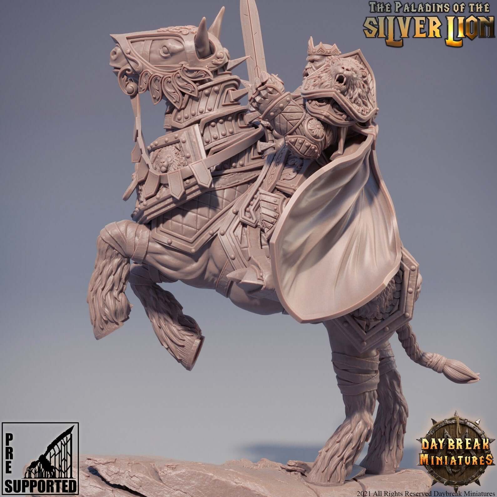 "Daybreak Miniatures Grand Petre Ferdinand Du Lion holy warrior side angle Border3D LLC"